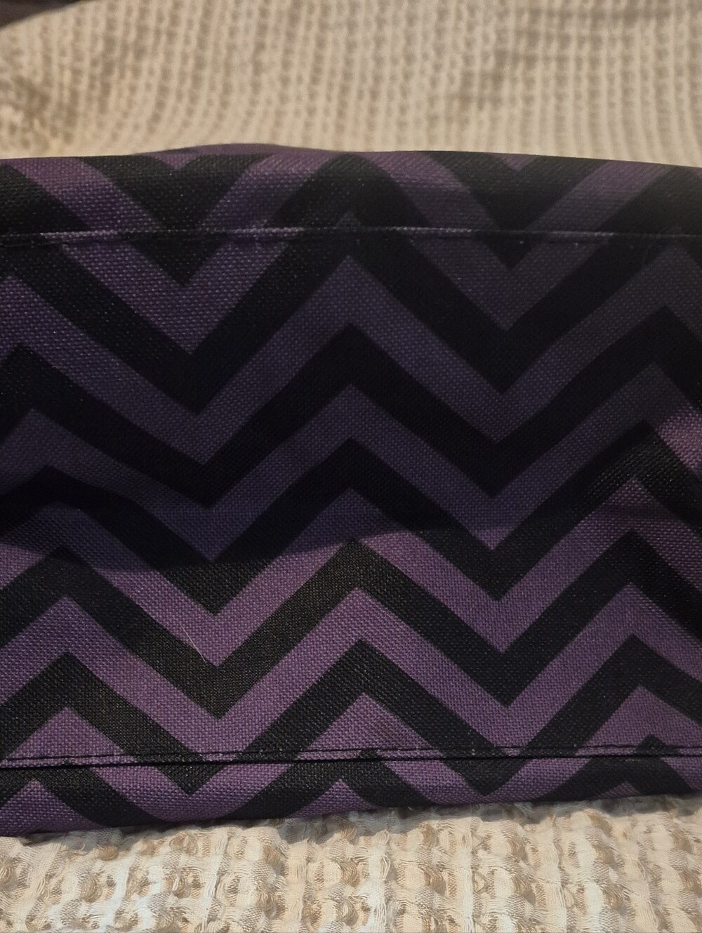 Nicole Miller Purple and Black Chevron Tote - Picture 4 of 6